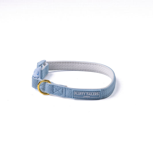 Baby Blue Vegan Leather Collar