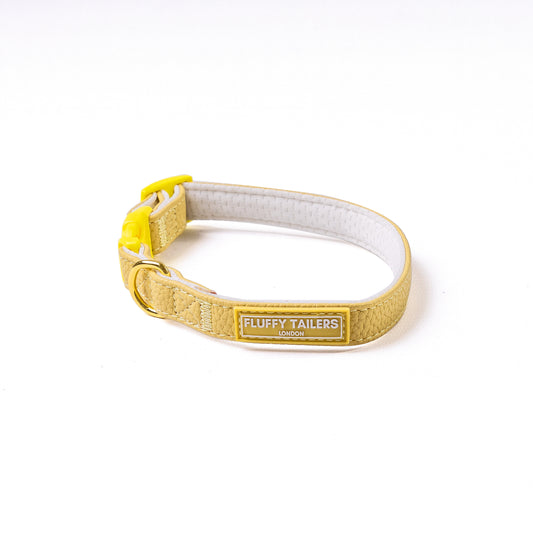 Mustard Yellow Vegan Leather Collar