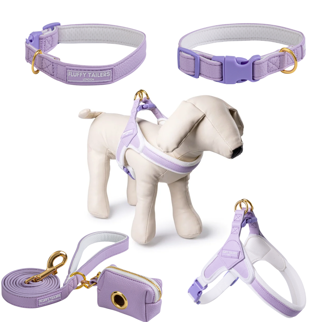 Pastel Purple Vegan Leather Collection- Harness, Collar, Lead and Poo Bag Holder