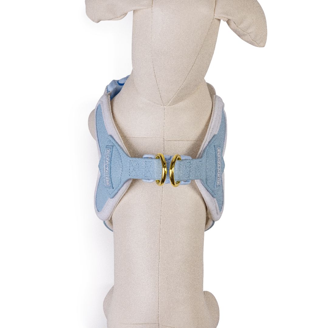 Baby Blue Step In Vegan Leather Dog Harness