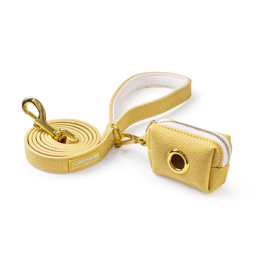 Mustard Yellow Vegan Leather Collection- Harness, Collar, Lead and Poo Bag Holder