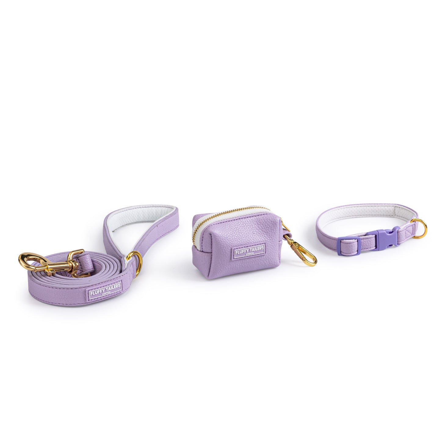 Pastel Purple Vegan Leather Lead and Poo Bag Holder