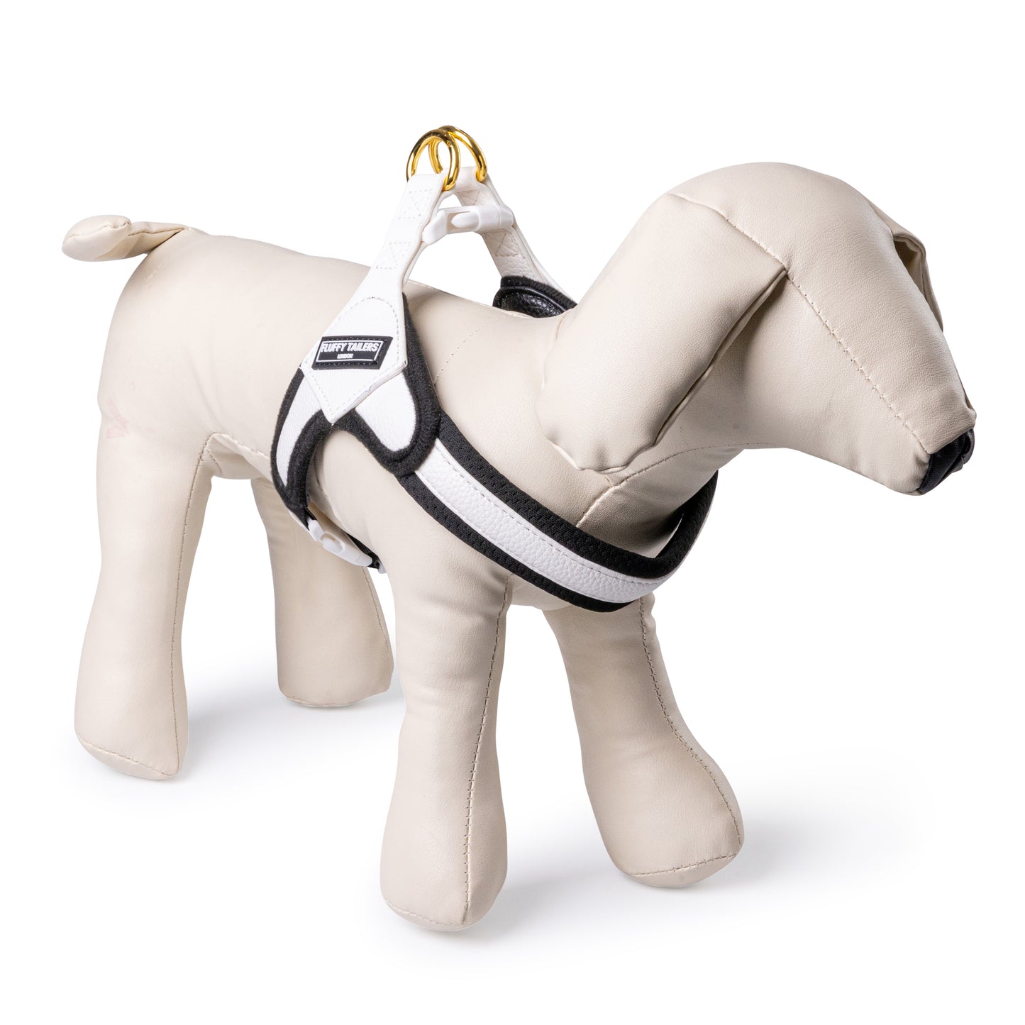 White Step In Vegan Leather Dog Harness